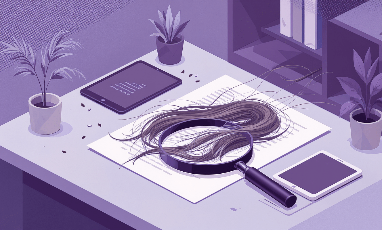 Como fazer o cabelo parar de cair entendendo a queda de cabelo 12 Queda de cabelo: escova moderna com fios soltos e lupa sobre mesa corporativa, dicas de como fazer o cabelo parar de cair.