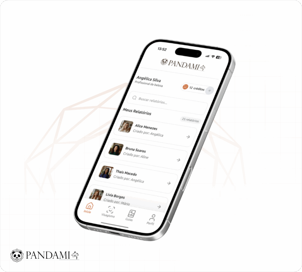 Tela da home do app pandami preenchida