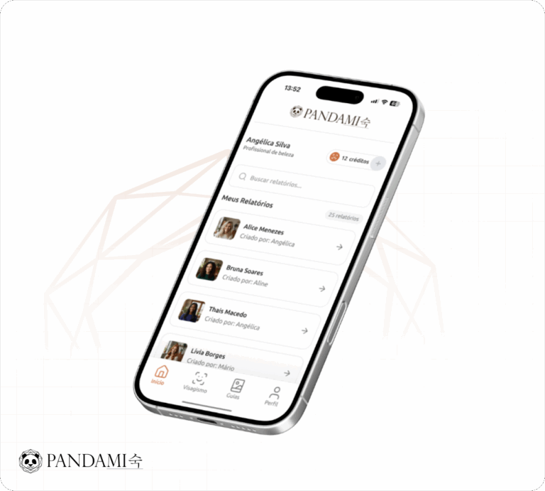 Tela da home do app pandami preenchida