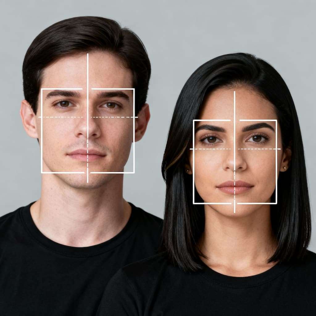 Representação do formato de rosto oblongo no visagismo