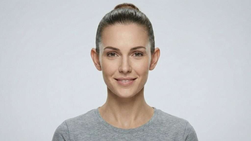 Mulher com o tipo de orelha de abano