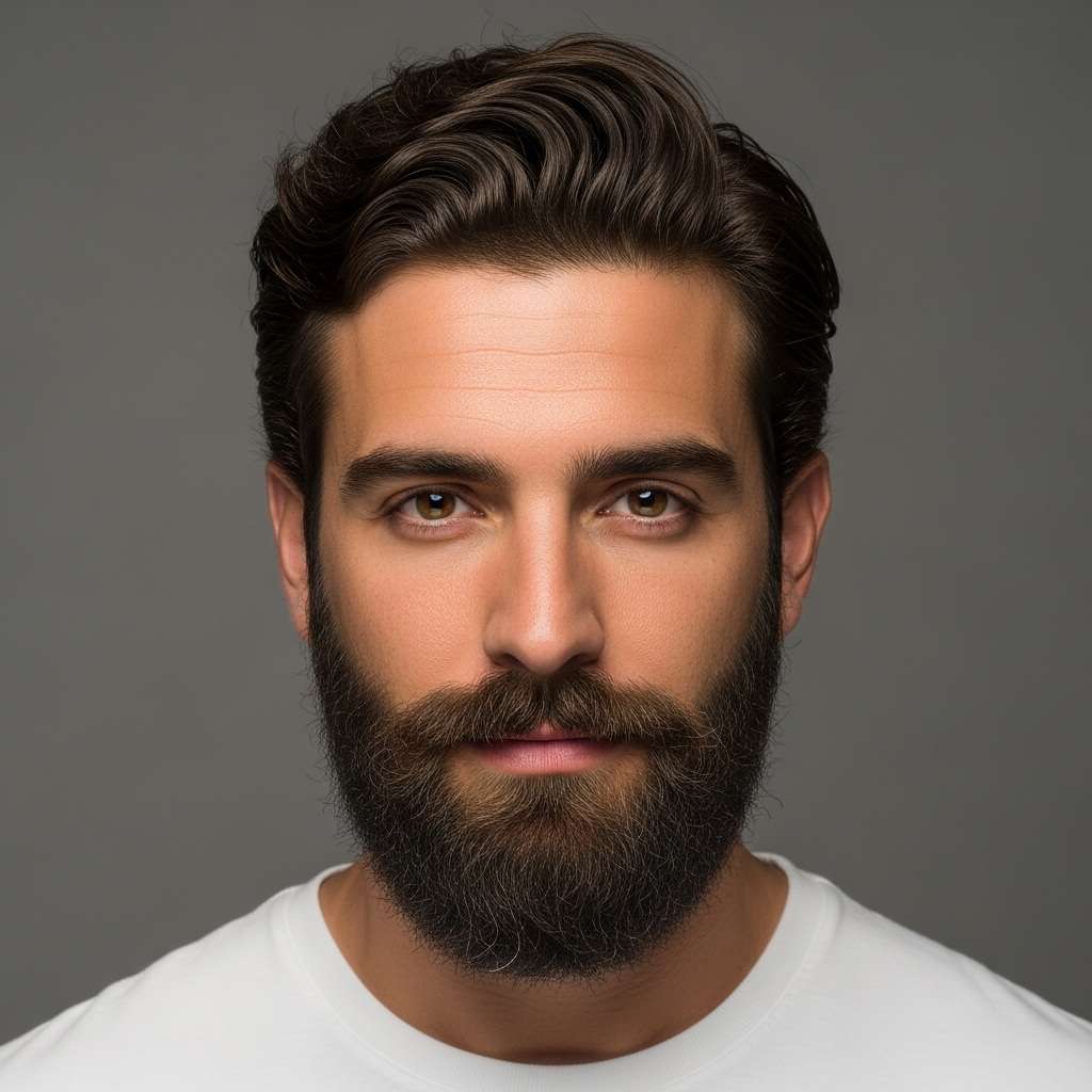 homem com visagismo de barba cheia
