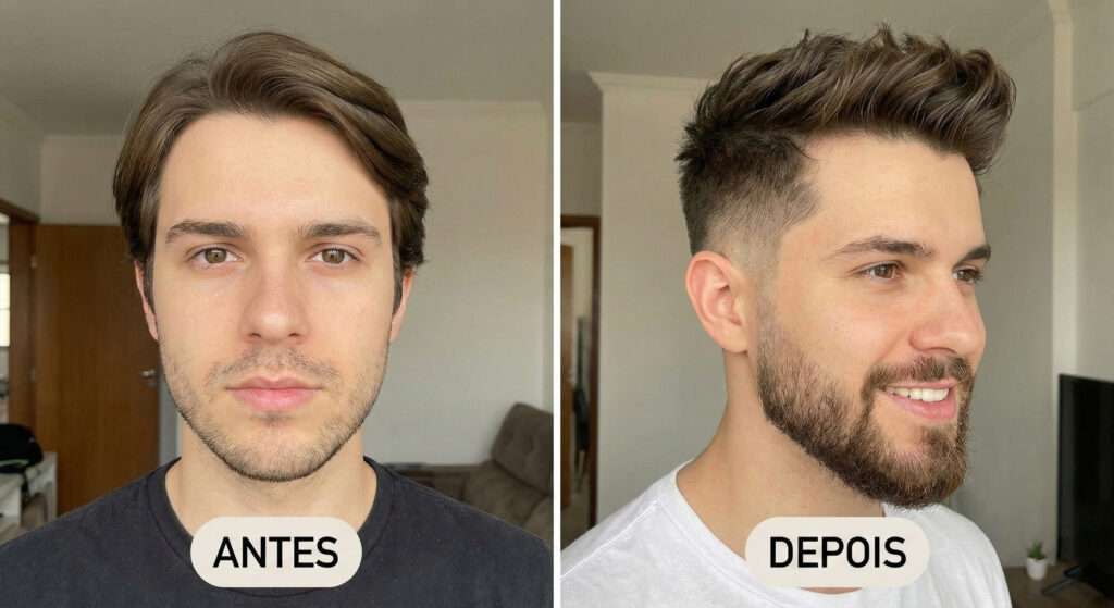 Visagismo de Barba Antes e Depois Pandami