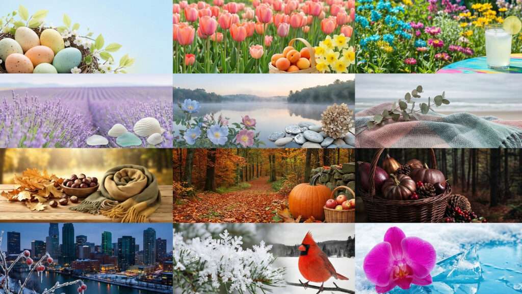 Representação das 12 estações de colorimetria