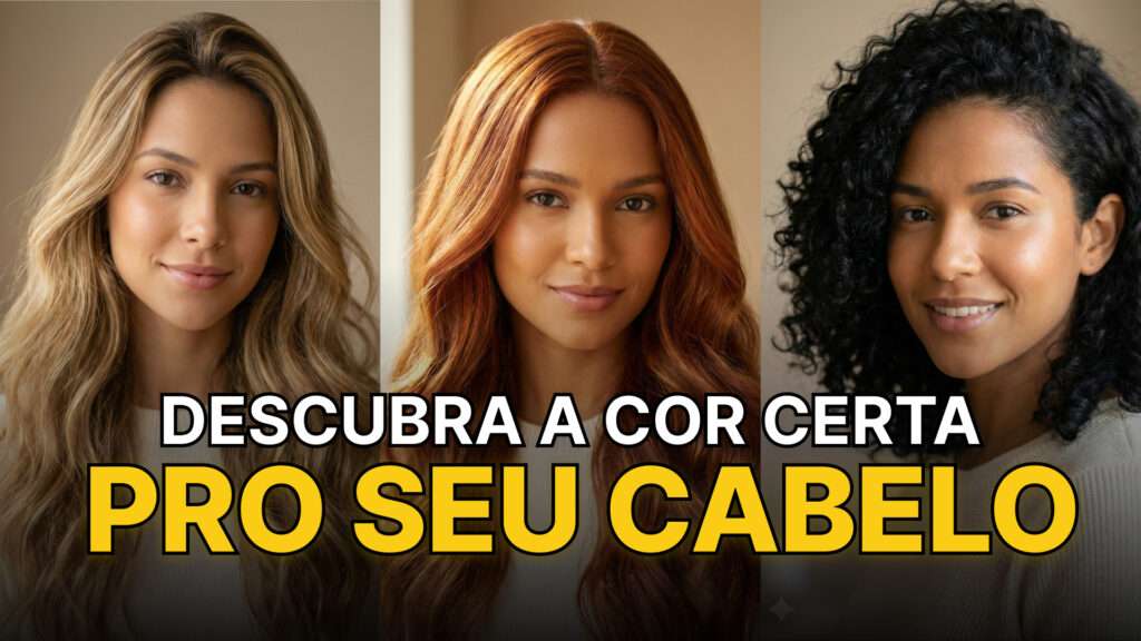 Mulher com diferentes cores de cabelo após fazerem a colorimetria capilar