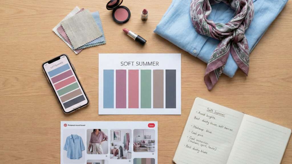 Representação de escolha de paleta de cores após a análise de colorimetria com ia