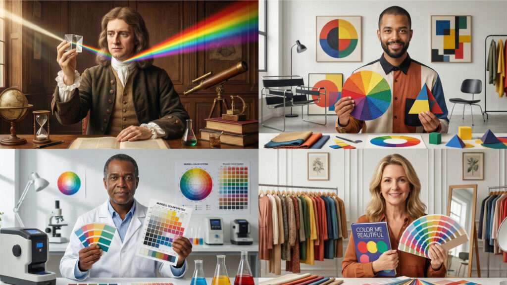 Representação da linha histórica da criação da colorimetria